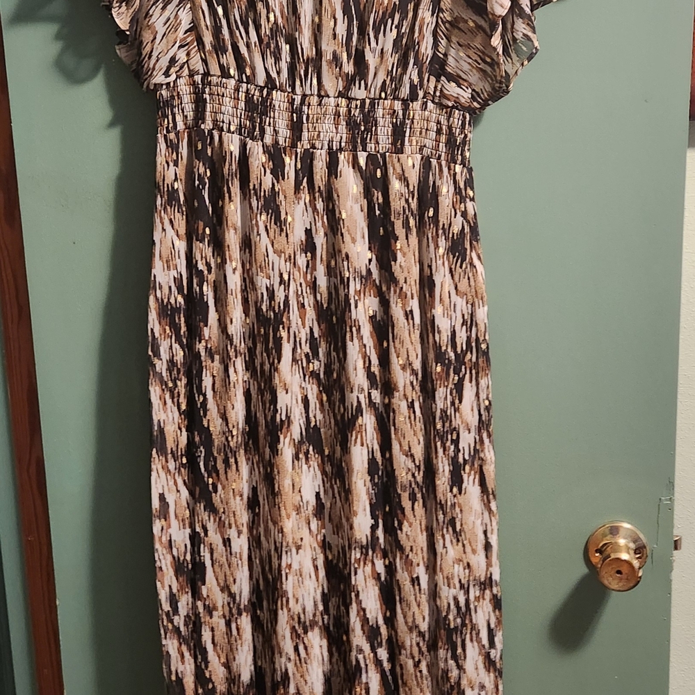 MSK Brown Patterned Jumpsuit